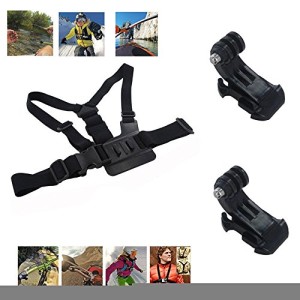 EEEKit 8-in-1 Accessories Kit for Gopro HD Hero 3+/3/2/1 Camera, Head Belt Strap Mount+ Chest Belt Strap Mount+ Extendable Handle Monopod + Car Suction Cup Mount Holder + Floating Handle Grip + 2 PCS Tripod Mount Adapter+2 PCS Gopro Surface J-Hook+EEEKit Pouch