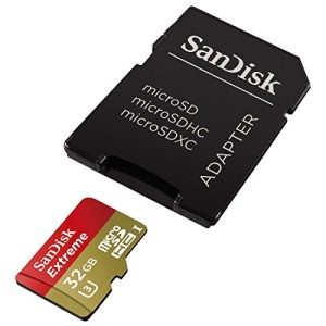 SanDisk 32GB Extreme U3 Micro SDHC up to 60MB/s Read with Adapter (SDSDQXN-032G-G46A) [Newest Version]
