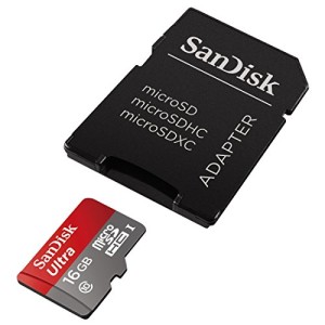 SanDisk 16GB Ultra Class 10 Micro SDHC up to 48MB/s with Adapter (SDSDQUAN-016G-G4A) [Newest Version]
