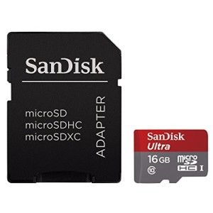 SanDisk 16GB Ultra Class 10 Micro SDHC up to 48MB/s with Adapter (SDSDQUAN-016G-G4A) [Newest Version]