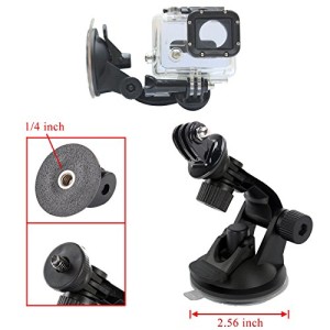 EEEKit 8-in-1 Accessories Kit for Gopro HD Hero 3+/3/2/1 Camera, Head Belt Strap Mount+ Chest Belt Strap Mount+ Extendable Handle Monopod + Car Suction Cup Mount Holder + Floating Handle Grip + 2 PCS Tripod Mount Adapter+2 PCS Gopro Surface J-Hook+EEEKit Pouch