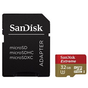 SanDisk 32GB Extreme U3 Micro SDHC up to 60MB/s Read with Adapter (SDSDQXN-032G-G46A) [Newest Version]