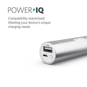 Anker 2nd Gen Astro Mini 3200mAh Lipstick-Sized Portable External Battery Charger with PowerIQ Technology for iPhone, Samsung, HTC and More (Silver)