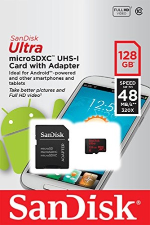 SanDisk 128GB Ultra Class 10 Micro SDXC up to 48MB/s with Adapter (SDSDQUAN-128G-G4A) [Newest Version]