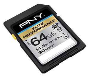 PNY Elite Performance 64GB High Speed SDXC Class 10 UHS-1 Up to 90MB/sec Flash Card - P-SDX64U1H-GE