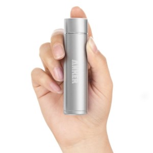 Anker 2nd Gen Astro Mini 3200mAh Lipstick-Sized Portable External Battery Charger with PowerIQ Technology for iPhone, Samsung, HTC and More (Silver)