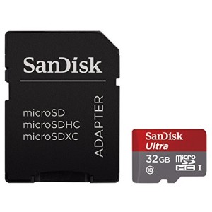SanDisk 32GB Ultra Class 10 Micro SDHC up to 48MB/s with Adapter (SDSDQUAN-032G-G4A) [Newest Version]
